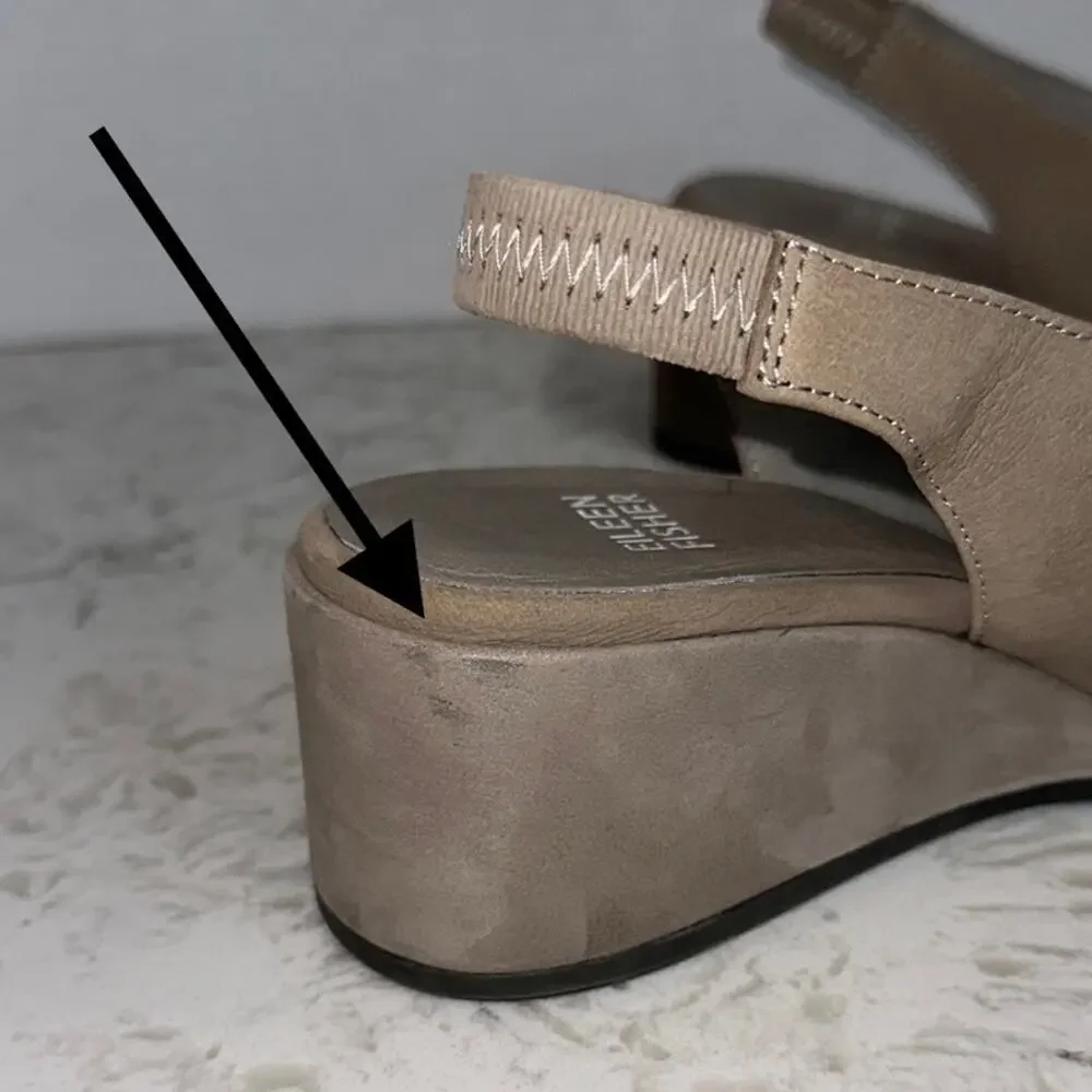 EILEEN FISHER Devi Tumbled Nubuck Leather Slingback